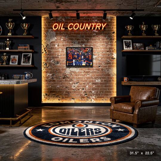 Leon Draisaitl, Connor McDavid, Darnell Nurse and Ryan Nugent-Hopkins 20" x 29" Framed Canvas Oilers Cel